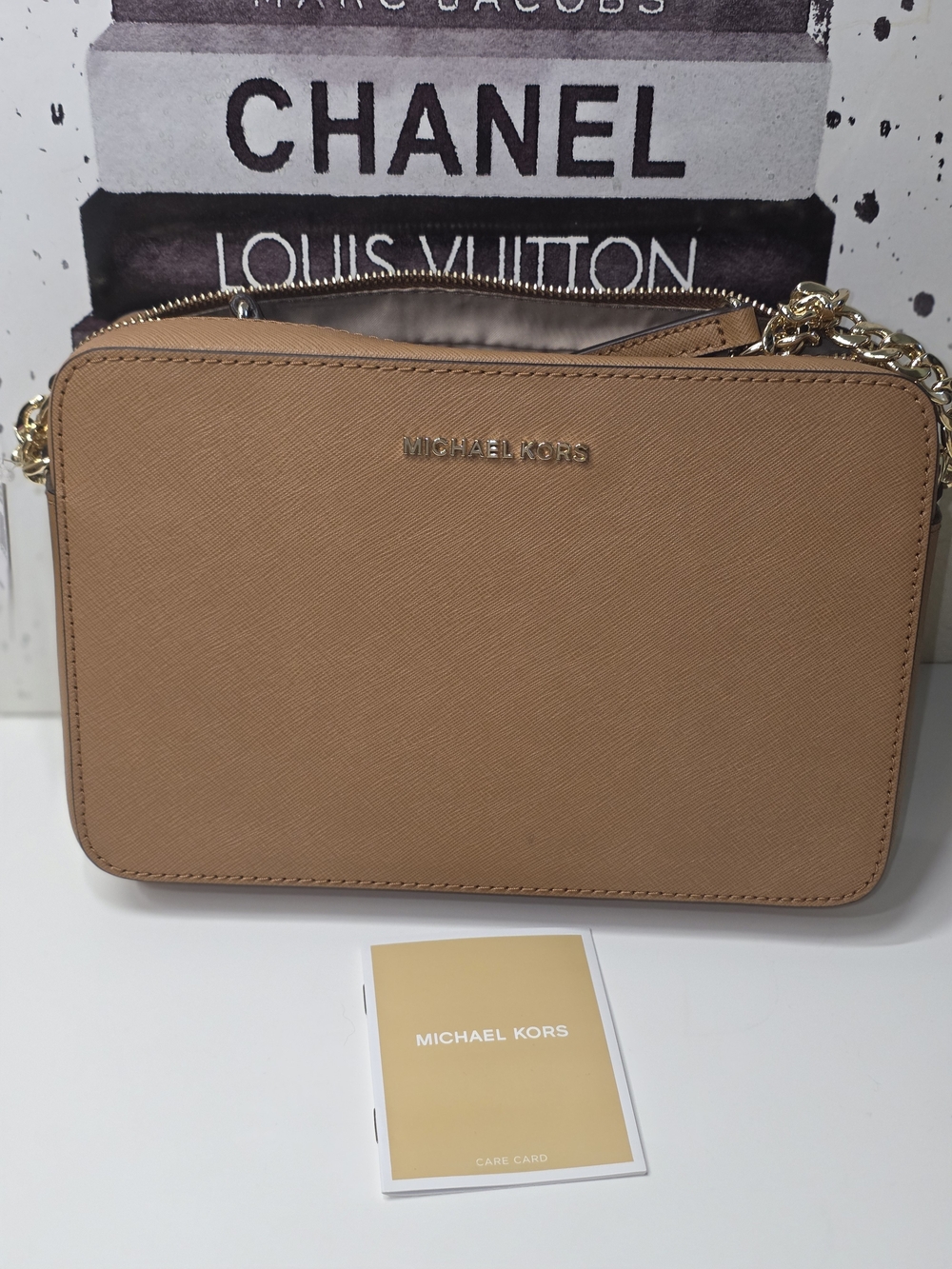Michael Kors Jet Set Crossbody In Acorn with Gold Hardware